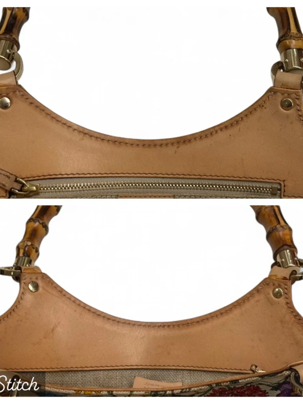 Gucci Bamboo Handle Floral Print Shoulder Bag | Style 140203 | Spring Summer - Picture 5 of 8